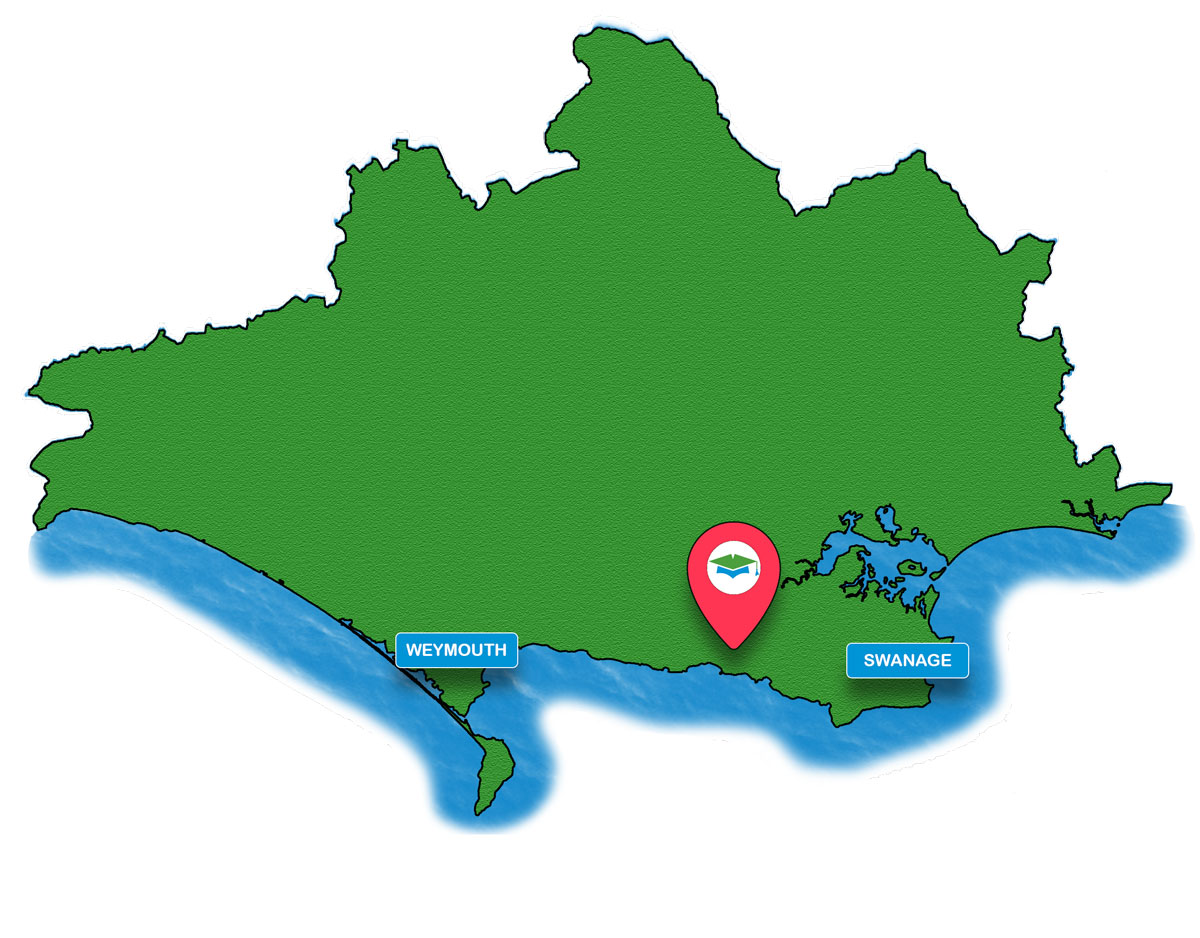 School trip Isle of Wight location map for Tyneham Village